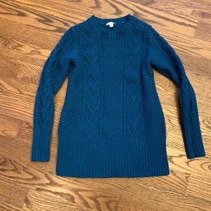 EUC Gap Maternity Teal Blue Cable Knit Sweater; Size M